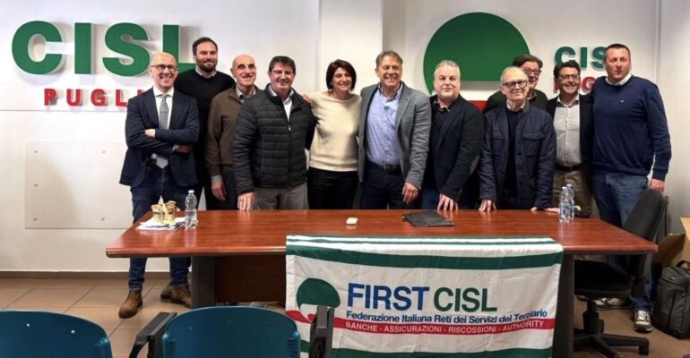 Congresso First Cisl Banca Popolare Pugliese: Antonio Pica riconfermato segretario responsabile, insieme a Lombardi, Mazzei e Rizzello