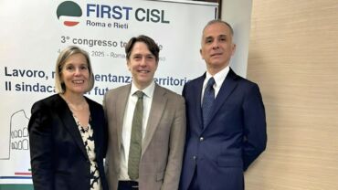 3° congresso First Cisl Roma Rieti: Claudio Stroppa riconfermato alla guida, insieme a Toraldo e Forcina