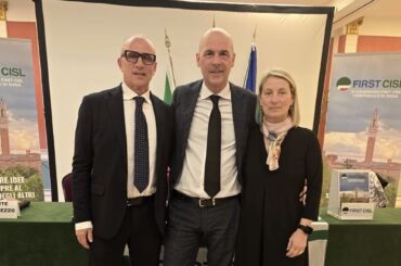 3° Congresso First Cisl Siena: Marco Galati riconfermato segretario generale, insieme a Palmi e Testa
