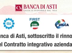 Banca di Asti, sottoscritto il rinnovo del Contratto integrativo