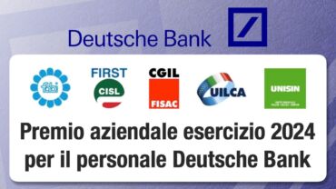 Deutsche Bank, premio aziendale esercizio 2024 per il personale