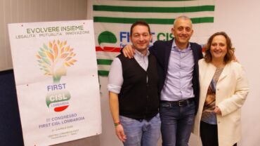 Congresso First Cisl Lombardia: Andrea Battistini riconfermato segretario generale, insieme a Bonfanti e Comini