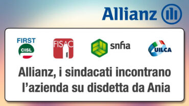 Assicurativi. Allianz, i sindacati incontrano l’azienda sulla disdetta da Ania