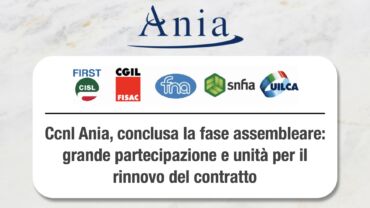 Assicurativi. Piattaforma Ccnl Ania, conclusa la fase assembleare: grande partecipazione e unità per il rinnovo del contratto