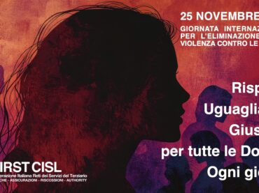 Giornata internazionale per l’eliminazione della violenza contro le donne, l’impegno di First Cisl ogni giorno