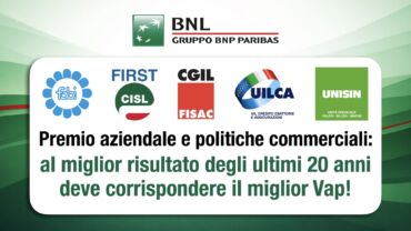 Bnl, i sindacati: al miglior risultato degli ultimi 20 anni deve corrispondere il miglior Vap