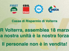 CR Volterra, assemblea 18 marzo: la nostra unità è la nostra forza. Il personale non è in vendita!