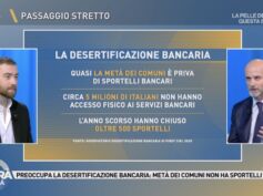 Desertificazione bancaria, Colombani ad Agorà: servono programmi di educazione digitale e Osservatori sull’attività bancaria