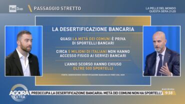 Desertificazione bancaria, Colombani ad Agorà: servono programmi di educazione digitale e Osservatori sull’attività bancaria