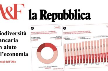 Banche e territorio, su Affari e Finanza i dati First Cisl sulla desertificazione bancaria