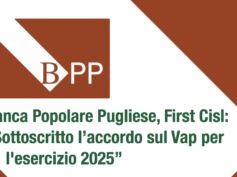 Banca Popolare Pugliese, sottoscritto accordo Vap per l’esercizio 2025