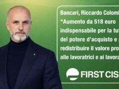 Banche, Colombani: aumento da 518 euro indispensabile per la tutela del potere d’acquisto e per redistribuire il valore prodotto ai lavoratori