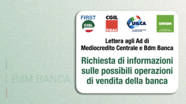 Bdm Banca, i sindacati scrivono per chiedere informazioni in merito alle possibili operazioni di vendita della banca