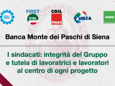 Mps, i sindacati: integrità del Gruppo e tutela di lavoratrici e lavoratori al centro di ogni progetto